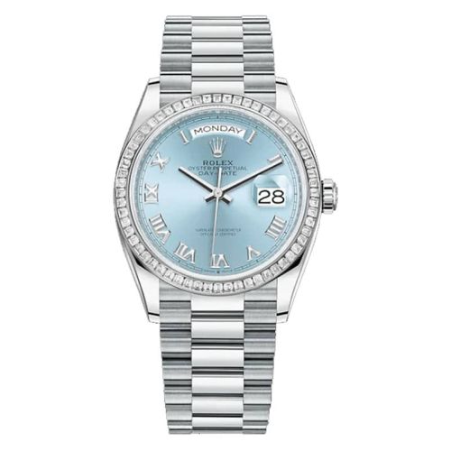 Rolex Day-Date 128396TBR Ice blue Unisex 36MM